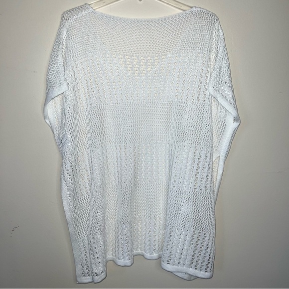 Shein Swim Cover Up White Boho Crochet Bohemian Tunic One Size - Picture 2 of 8